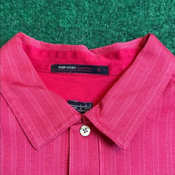 Vintage Tiger Woods Collection by Nike Dri-Fit Polo (Light red-ish color / Sz L) - Picture 2 of 7